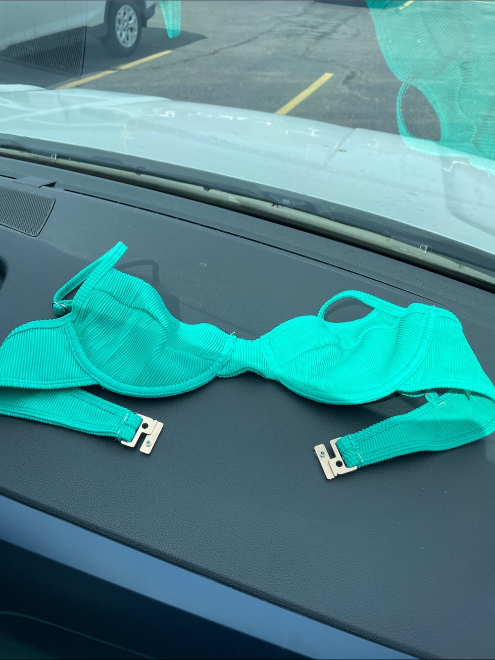 Honey Swim Mermaid (Teal) Ribbed Underwire Bikini Top